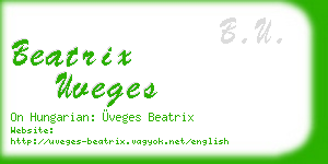 beatrix uveges business card